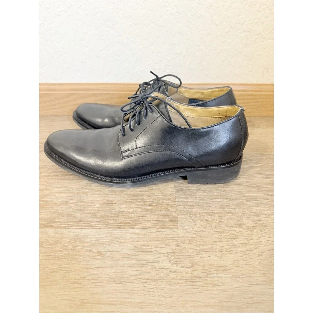Cole Haan Black Leather Plain Toe Oxford Dress Shoes Lace Up Men’s Size 8